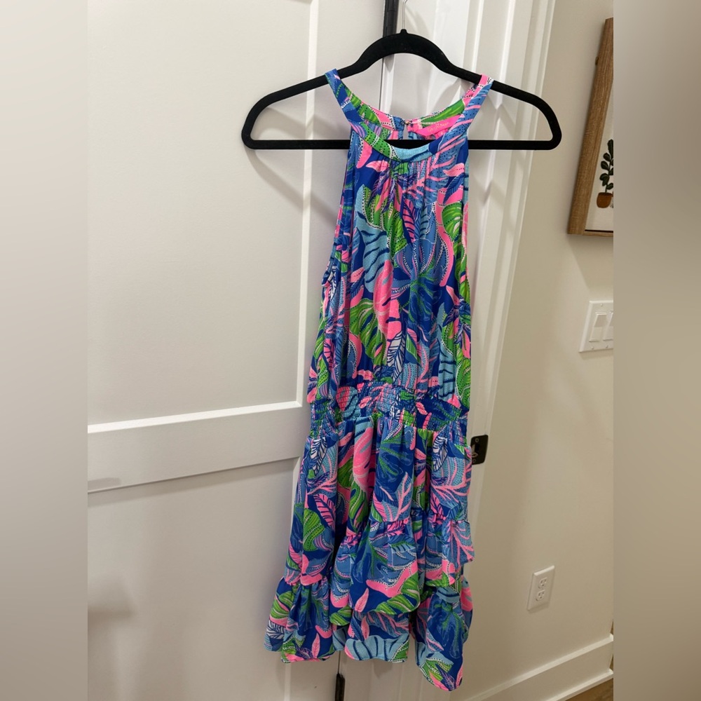 Lilly Pulitzer Pamelyn Dress Blue Grotto Beleaf in Yourself - Picture 2 of 9